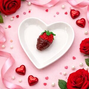 Heart Shaped Chocolate Strawberry Trinket Dish | Valentine’s Day Gift Handmade